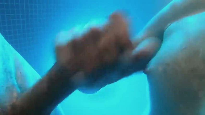 cumshot handjob underwater gif