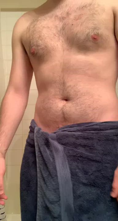 Fresh out of the shower with a semi