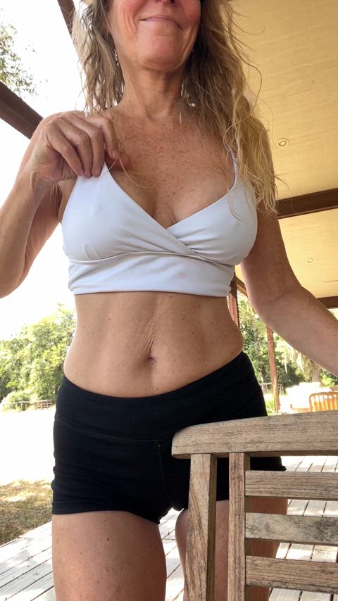 blonde fit gilf grandma hairy pussy milf mature real couple gif