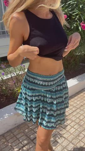 Walking boobs in the street