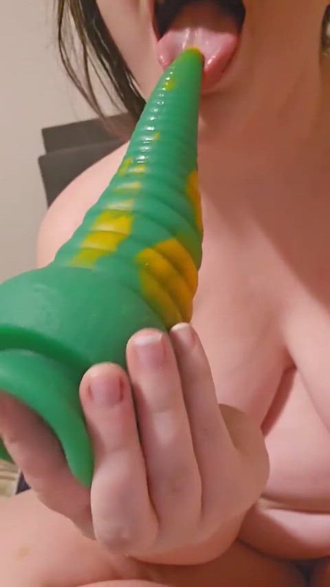 blowjob deepthroat dildo tentacles blowjobs dildos girls-with-glasses gif