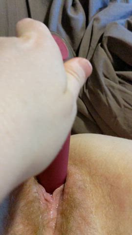 hotwife redhead solo vibrator wet pussy gif