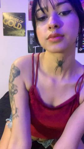 brunette cute demon emo latina onlyfans teen gif