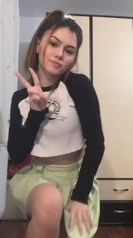 Schoolgirl Sex Doll Skirt Teasing Teen TikTok gif