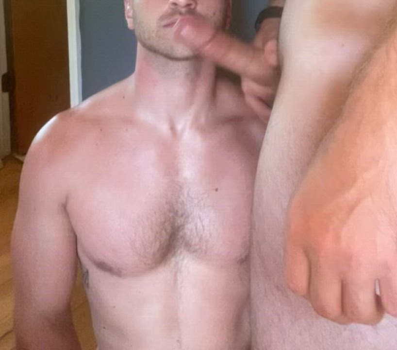 Love it when he slaps it on my face a little before putting it in
