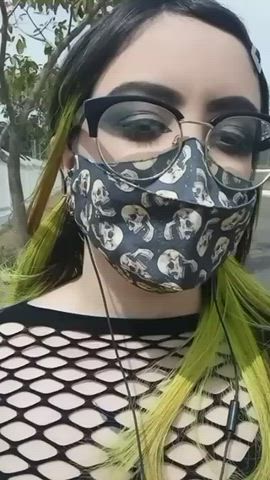 Boobs Goth Public gif