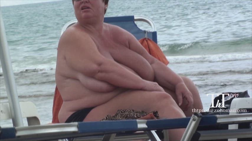 bbw beach big tits granny ssbbw topless voyeur gif