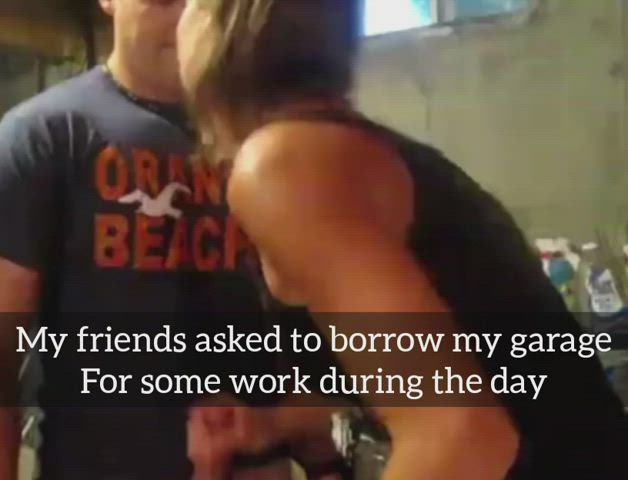 Mom fucked by friends in the garage