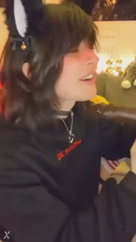 blowjob cute deepthroat dildo femboy gay gif