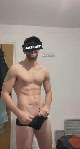 Back in my old school speedo, no idea how I used to fit into this