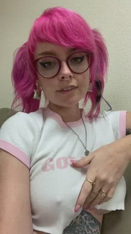 Big Tits Glasses Taboo Underboob gif