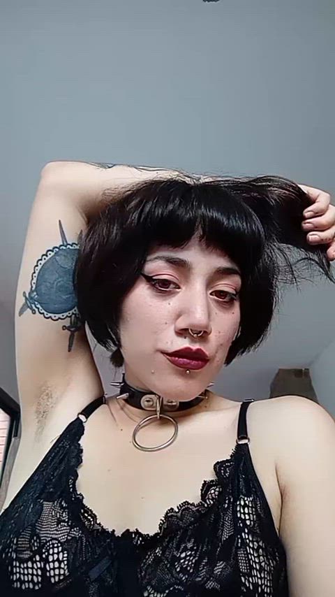 alt armpit armpits brunette domme femdom findom goth onlyfans petite gif