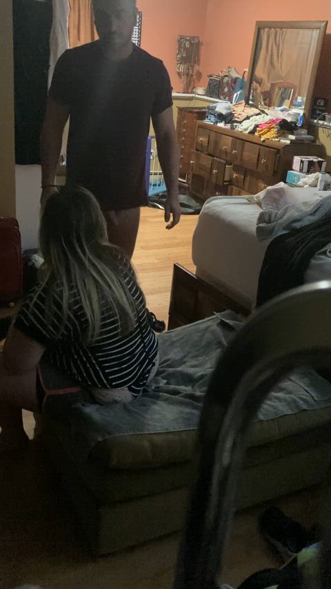 bbw big tits blowjob chubby couple long hair milf real couple sucking throat fuck