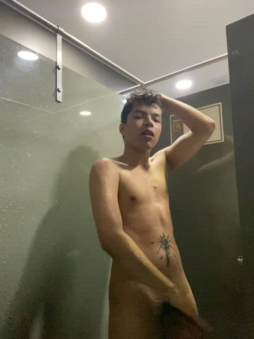 big dick cock cock worship cockslap gym gymnast tattoo teen twink gif