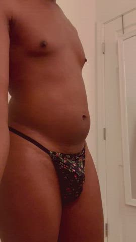 ass bisexual bubble butt crossdressing dressing ebony nipples sissy thong gif