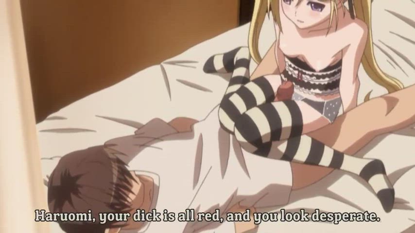Anime Big Dick Blonde Blowjob Cock Worship Hentai Small Tits Teasing gif