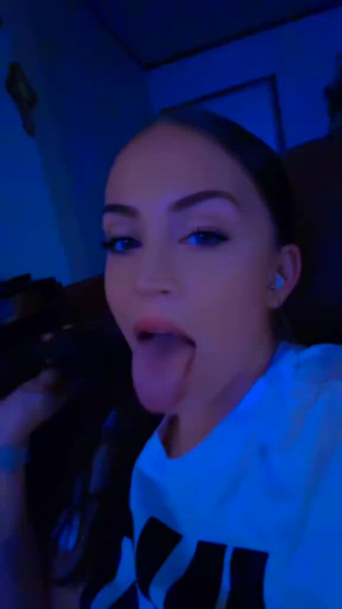 long tongue tongue tongue fetish gif