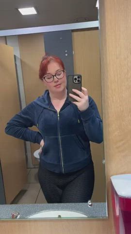 amateur british cleavage cute glasses redhead tease teasing gif