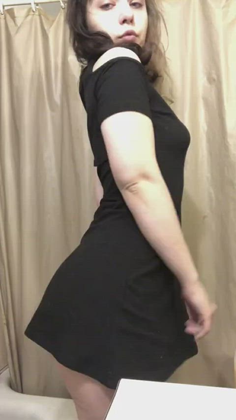 Take a look up my short black dress