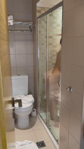 Got caught in the shower playing with dildo…