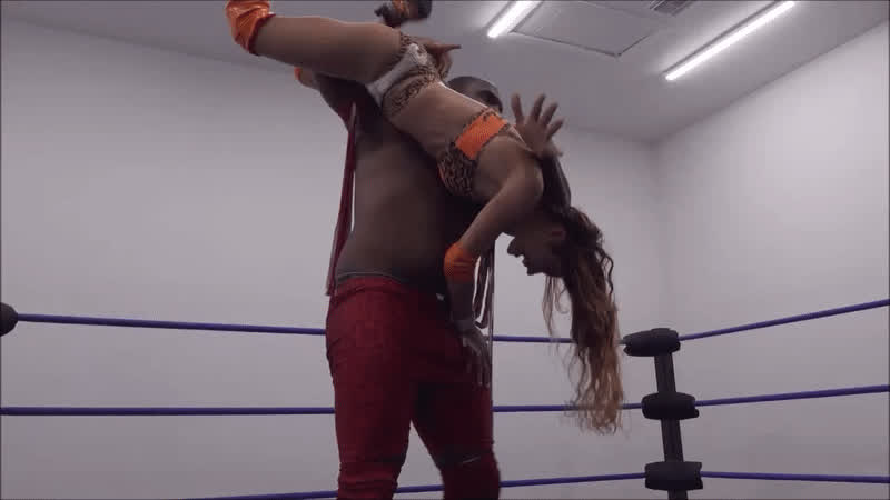 brunette white girl wrestling gif