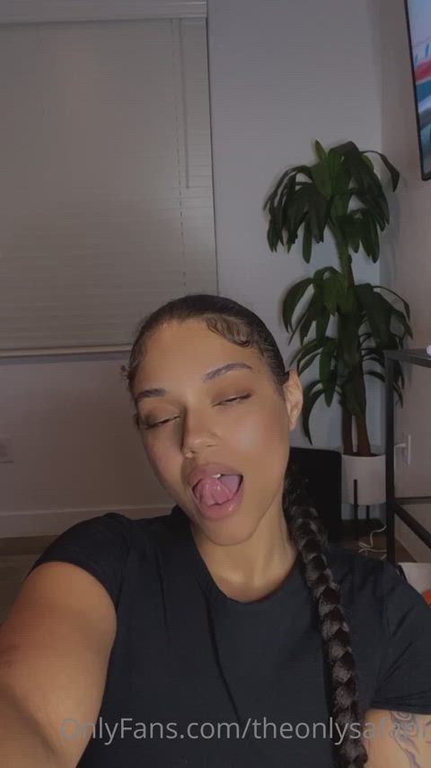 ebony long tongue tongue tongue fetish gif
