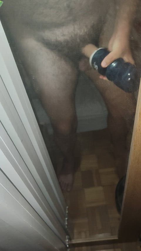 fleshlight hairy jerk off mirror gif