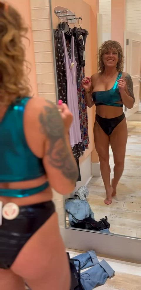 Can a 54 year old milf turn your head in this at the beach?😜😈 don’t be shy