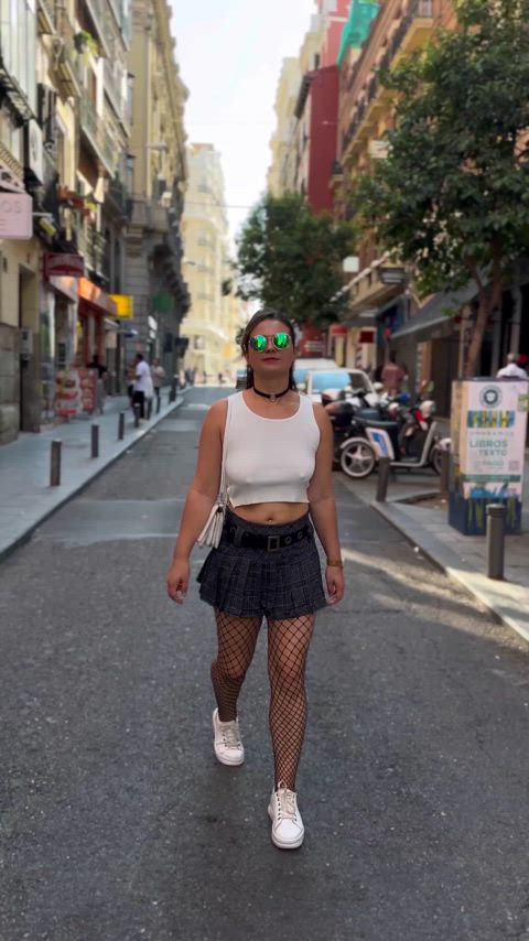Hard pokies as Thot walks Braless.
