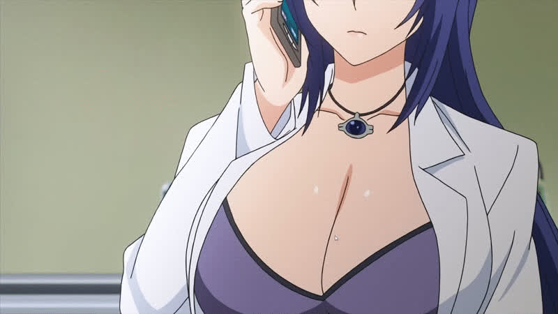 anime bouncing tits cleavage ecchi huge tits gif