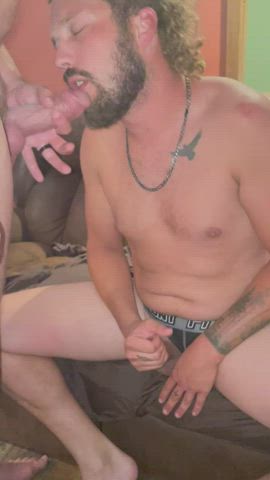 Sucking daddy’s thick cock