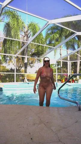 bikini pool swimsuit gif