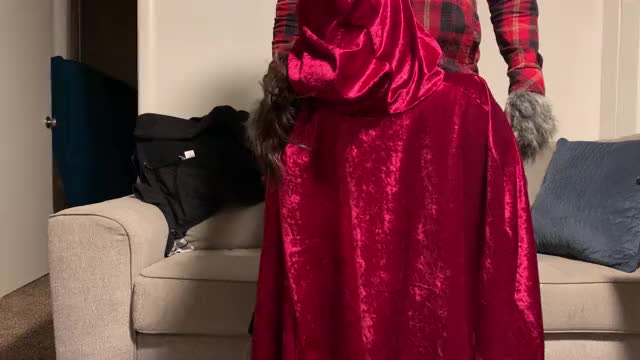 Wolf finally caught up to the little red riding hood. Time to pay up ??
