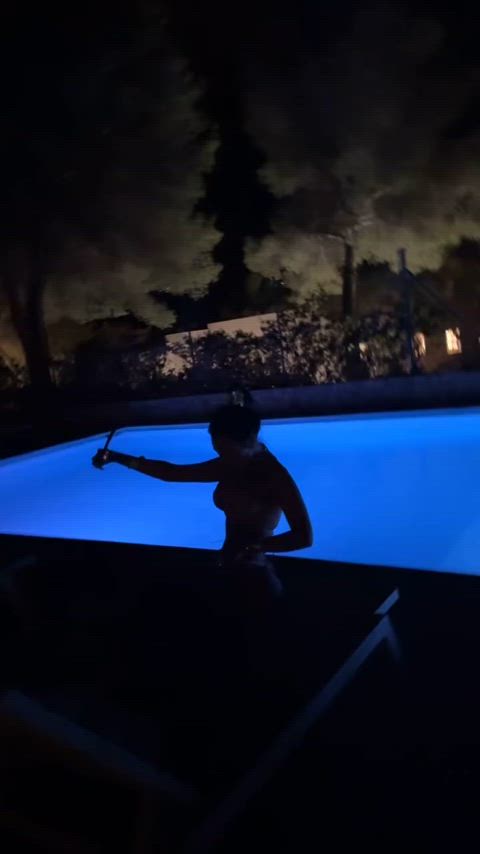 dancing girls model pool gif