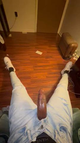Dick bussing through my jeans
