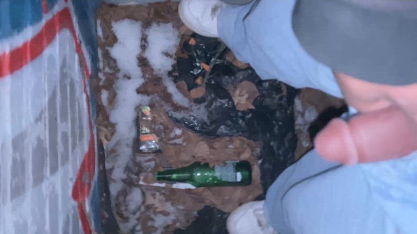bbc cold ftm outdoor pee peeing pissing trans boy gif