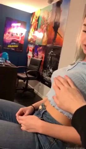 I told you to wear a bra when you are outside, but you never listen, daddy's gonna