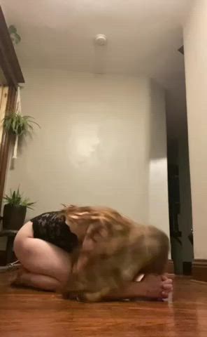 Headstands in lingerie is always more fun