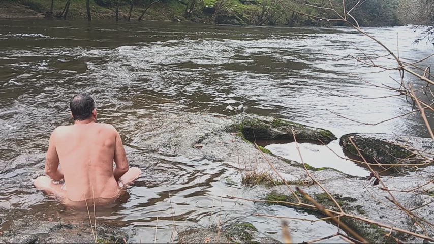 Natural shower in the river