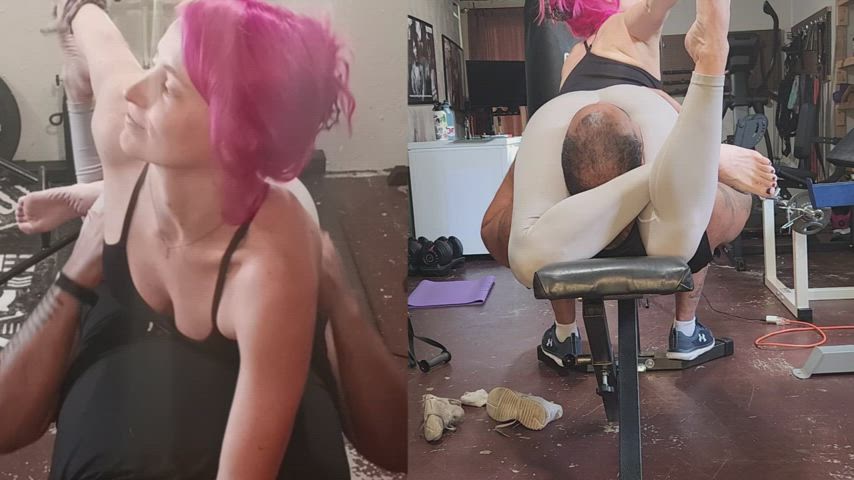 Dungeon Chronicles... dominating my brat in our home gym. Scissors. Smothers. Facesitting.