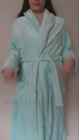 Amateur Brunette Lingerie Nipple Pale Panties Robe Skinny Teen Thong Tiny gif