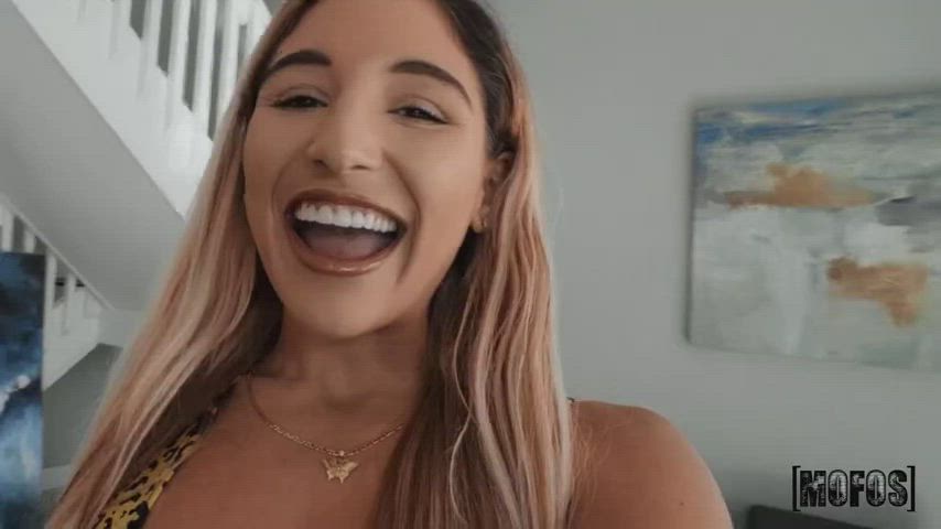 Abella Danger Reverse Cowgirl Standing Doggy gif