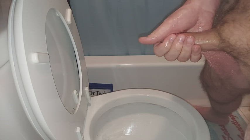 Chubby Cumshot Hairy Masturbating gif