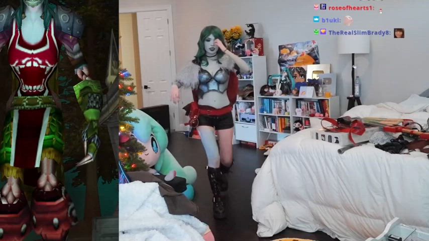 asian booty cosplay thighs tits gif