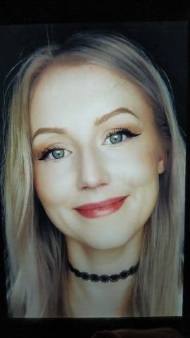 blonde celebrity cum cumshot facial gamer girl tiktok tribute gif