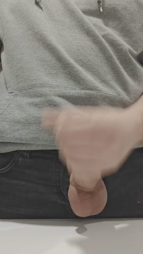 Cumming in the work basement!