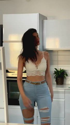 Ass Brunette Jeans gif