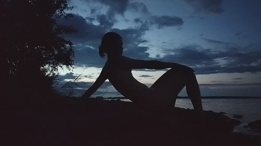 Outdoor pleasures by a lake in the summer night