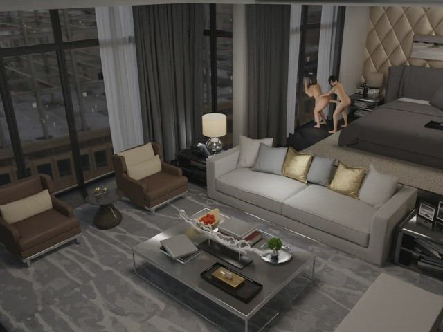 3d animation asian big balls big dick futanari hairy cock gif