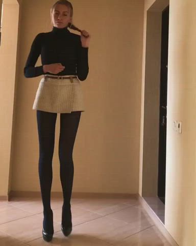 Heels Pantyhose Upskirt gif